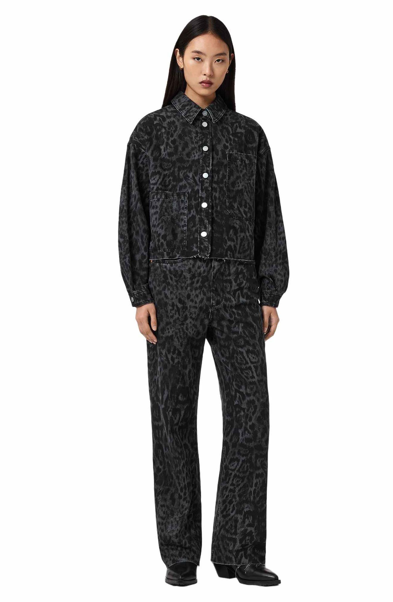 Женские AllSaints Leopard Denim Jacket — фото 6