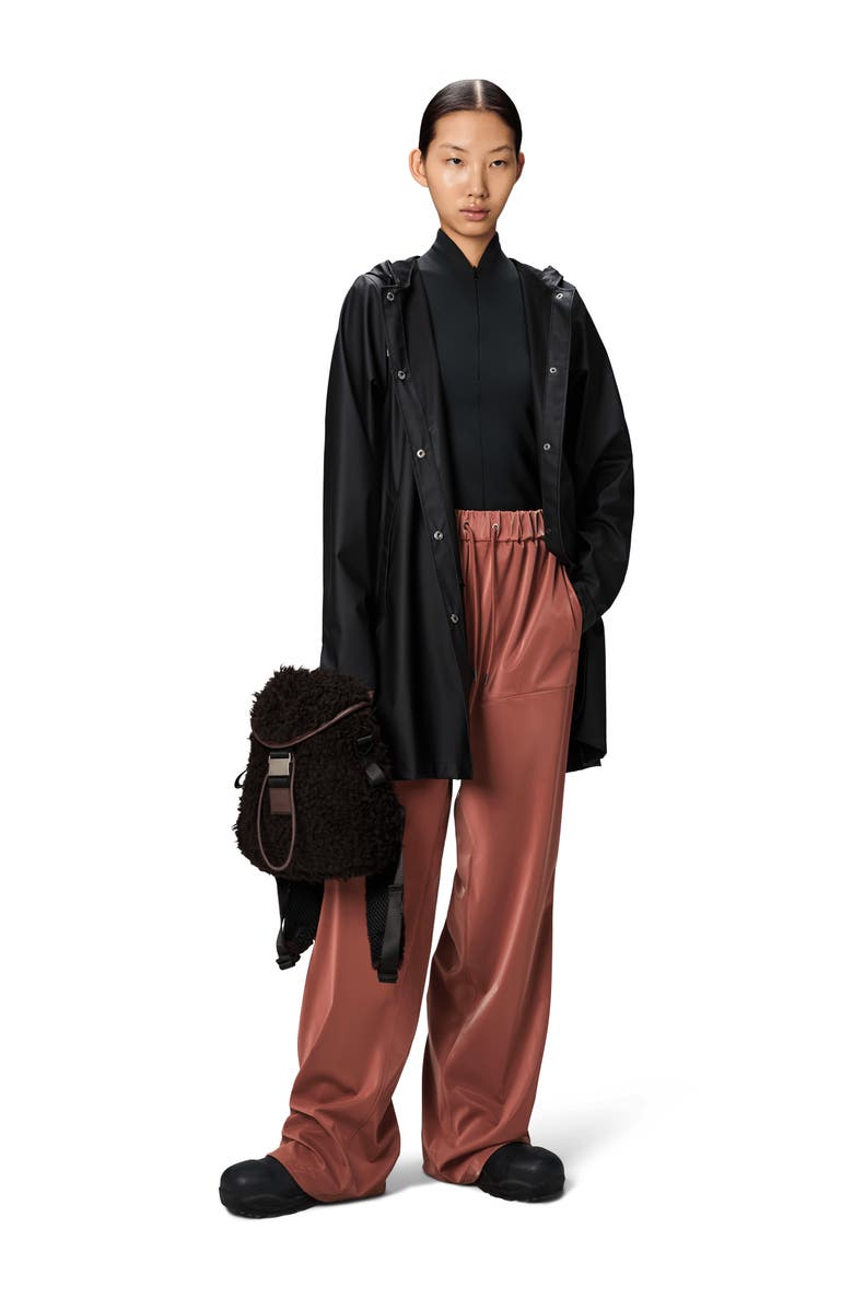 Rains Waterproof A-Line Rain Jacket, Alternate, color, Black