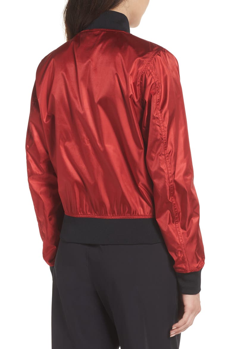 NikeLab Collection Women's Satin Bomber Jacket, Alternate, color, GYM RED/ BLACK