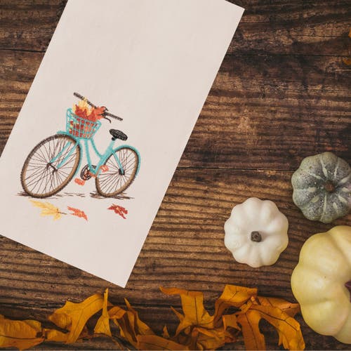 C & F Home C&f Home Fall Bike Embroidered Cotton Flour Sack Kitchen Towel Dishtowel In Green