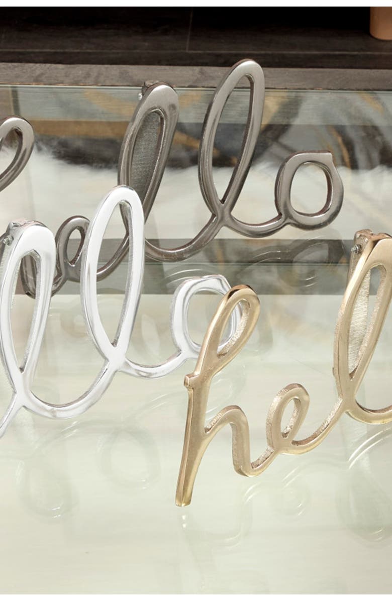 COSMO BY COSMOPOLITAN Large Metal Hello Decorative Sign - Set of 3, Alternate, color,