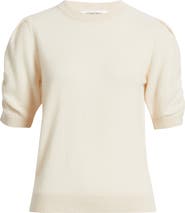 Nordstrom Ruched Short Sleeve Cashmere Sweater