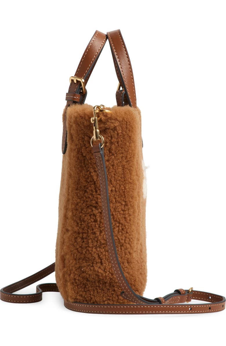 Anya Hindmarch Mini Eyes North/South Shearling Crossbody Tote, Alternate, color,