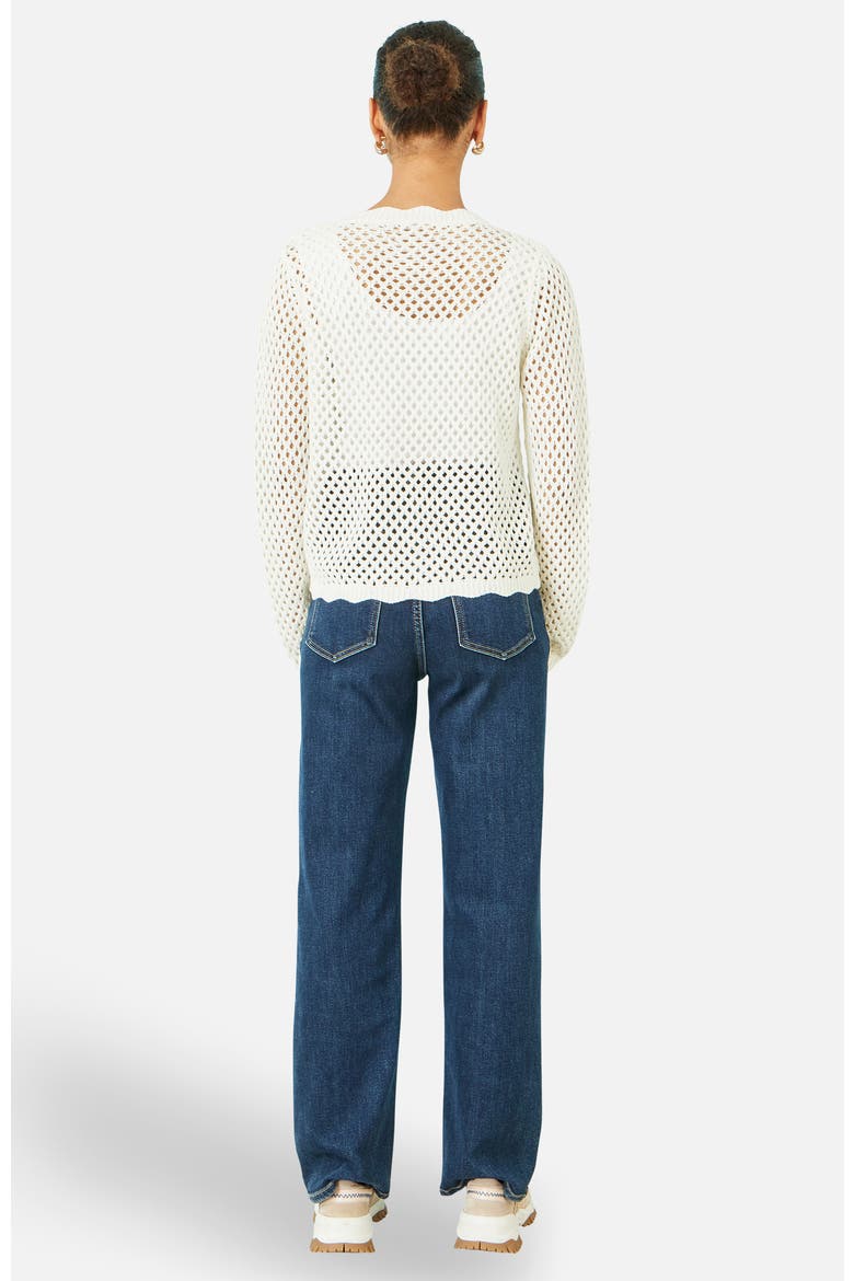 Flower Crochet Cardigan, Alternate, color, White