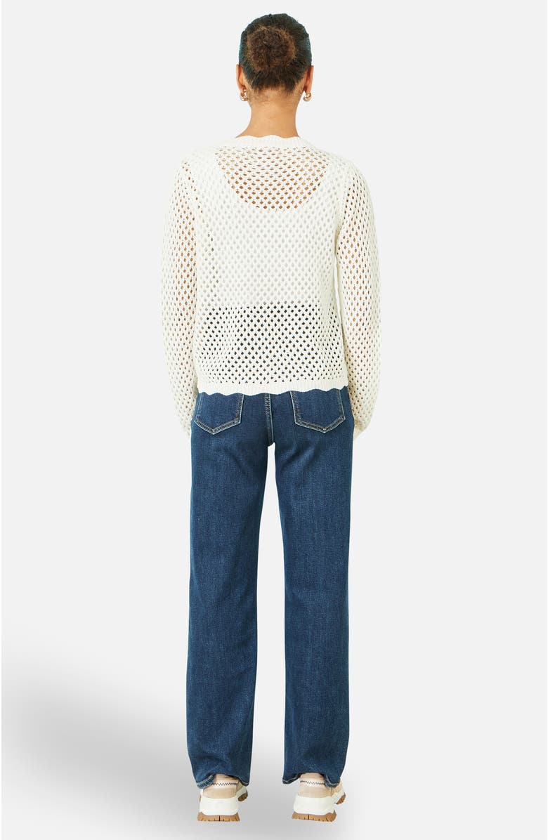 Yumi Flower Crochet Cardigan, Alternate, color, White