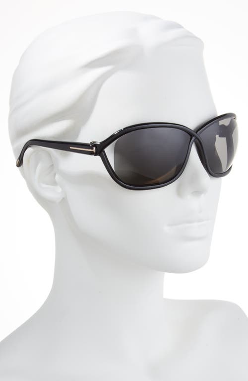 Tom Ford 68mm Gradient Square Sunglasses In Shiny Black/smoke