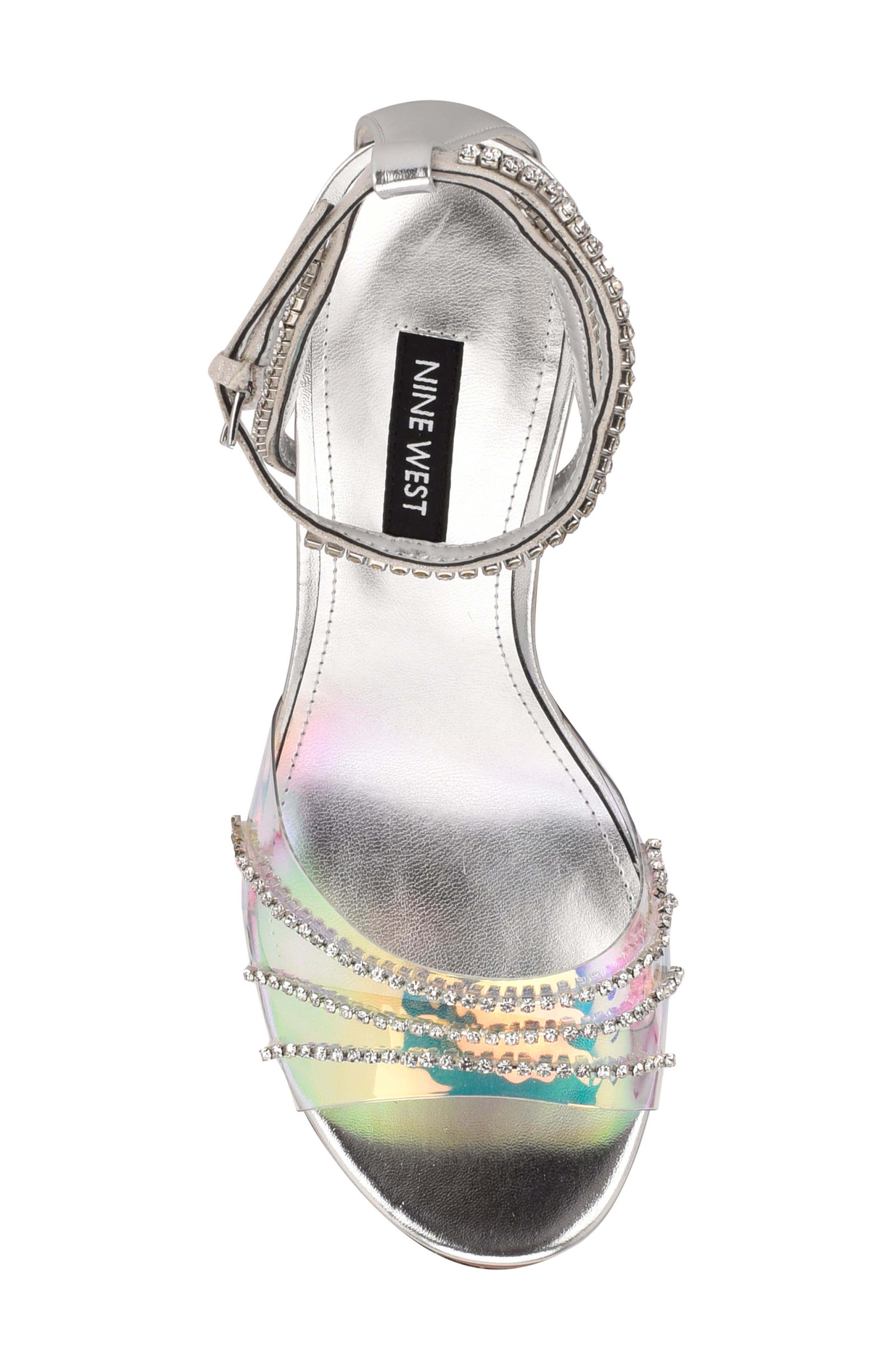 Klass Ankle Strap Sandal, Alternate, color, SILVER MULTI