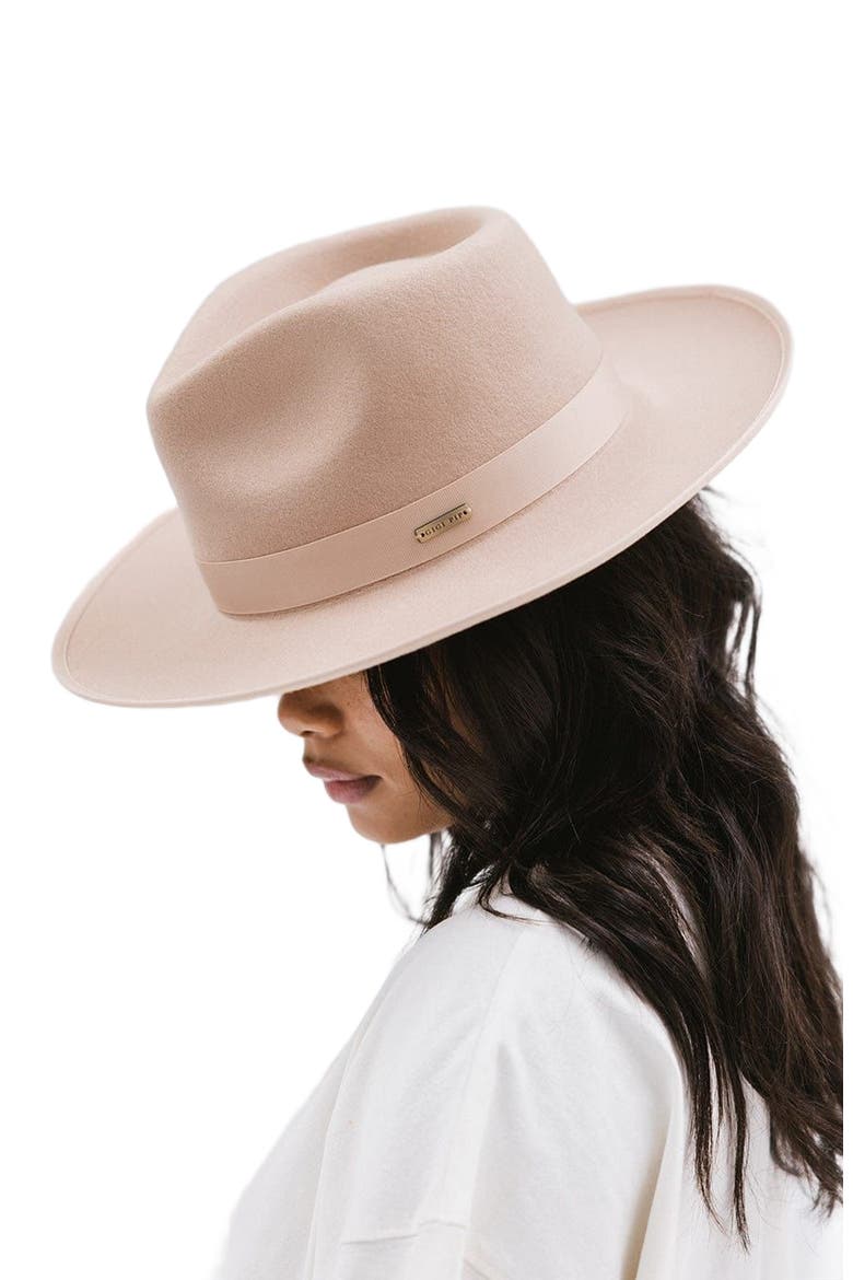 Monroe Rancher Wool Fedora Hat, Alternate, color, Nude