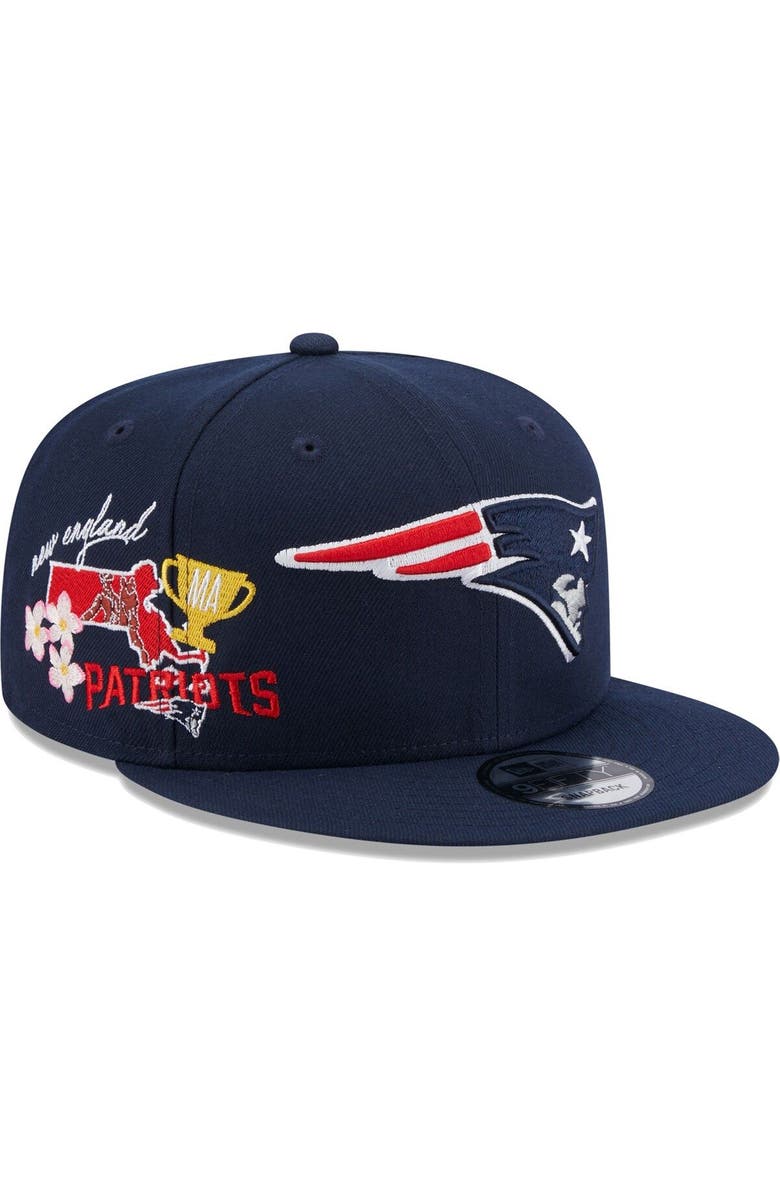 New Era Men's New Era Navy New England Patriots Icon 9FIFTY Snapback Hat, Main, color, 