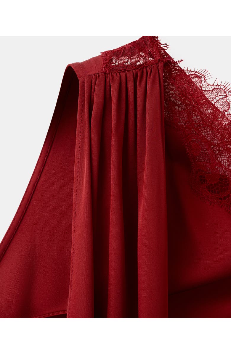 MANGO One-Shoulder Scarf Cocktail Dress, Alternate, color, 