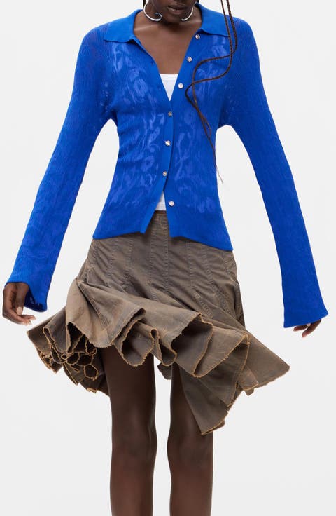 Textured Knit Button-Up Shirt