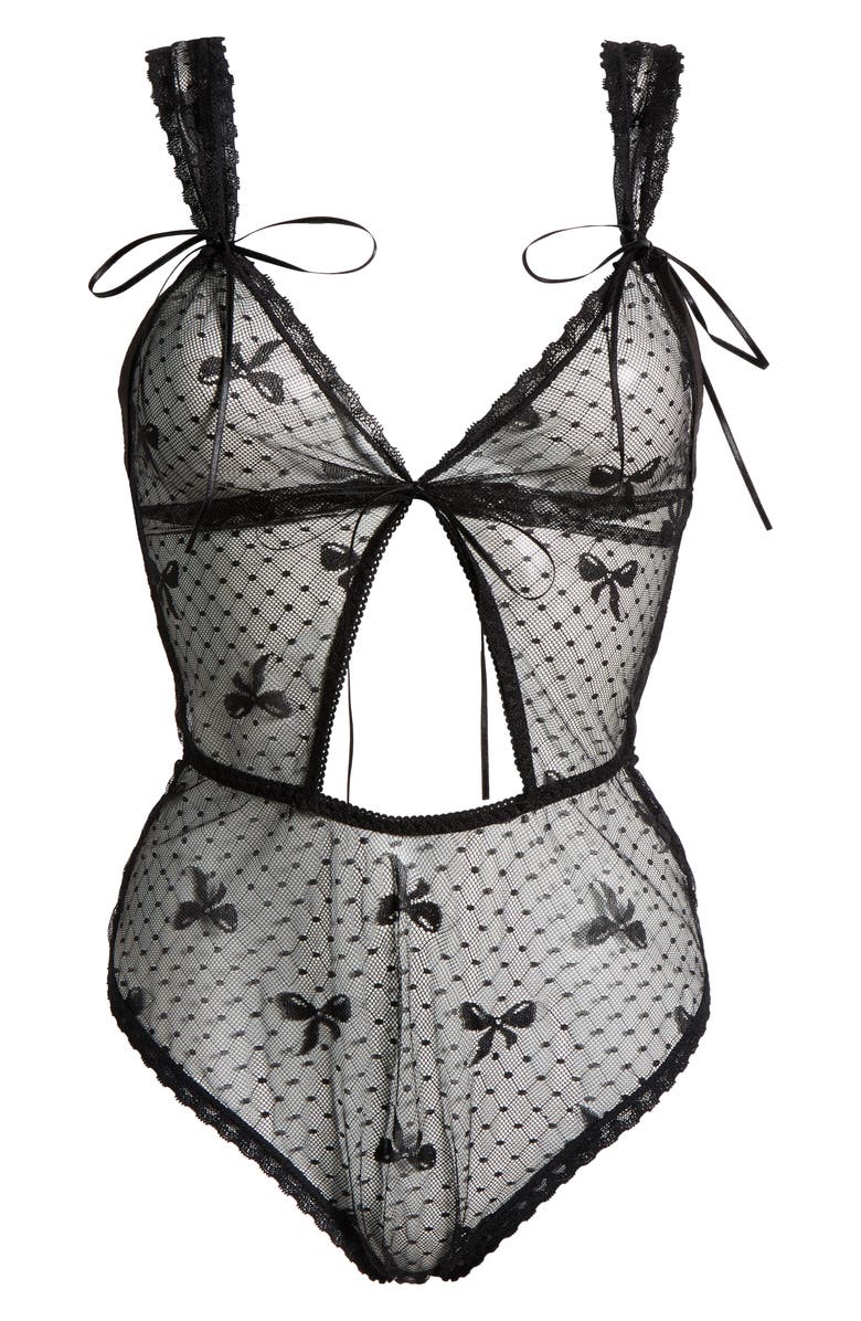 KILO BRAVA Sheer Mesh Teddy, Alternate, color, Black