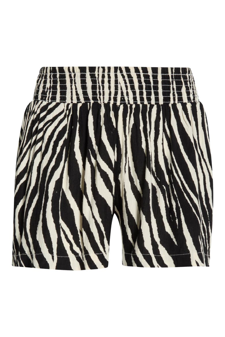 Print Pull-On Shorts, Alternate, color, BLACK ZEBRA