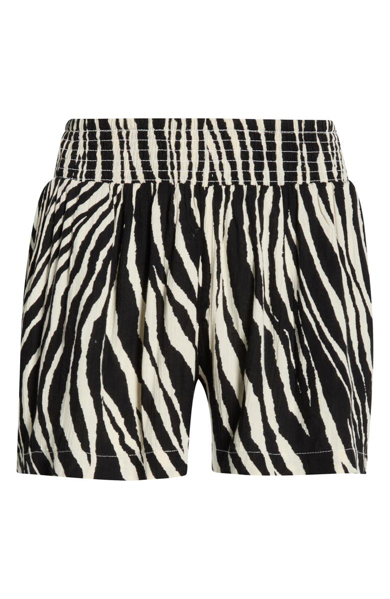 Elan Print Pull-On Shorts, Alternate, color, Black Zebra