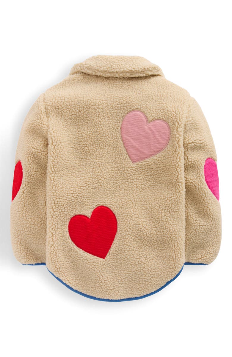 Mini Boden Kids' Appliqué Hearts Fleece Jacket, Alternate, color, 