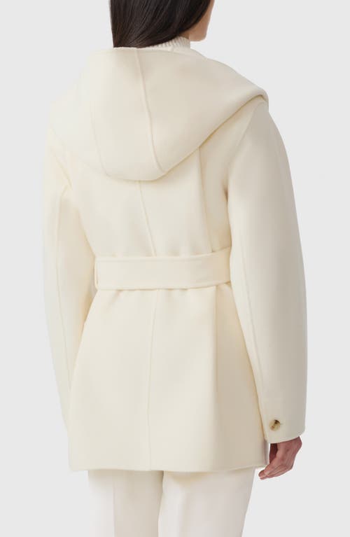 Mackage Paya Belted Wool Coat In White