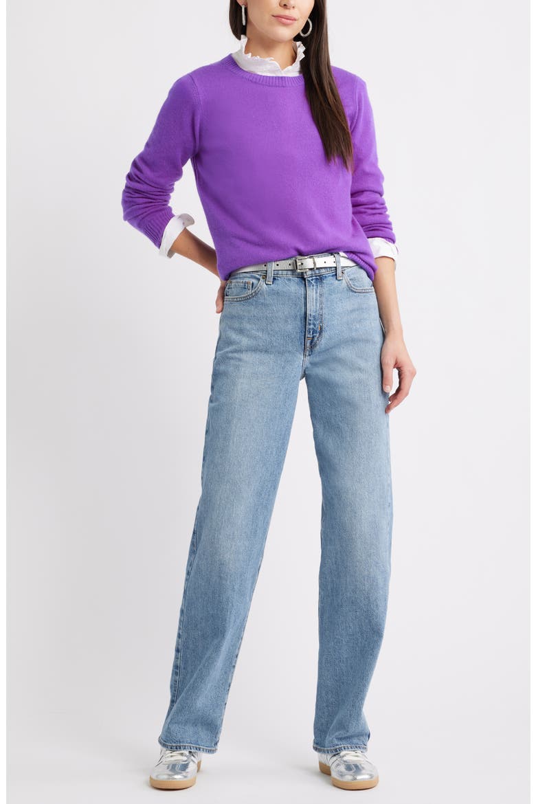 Cashmere Crewneck Sweater, Alternate, color, PURPLE TILANDIA