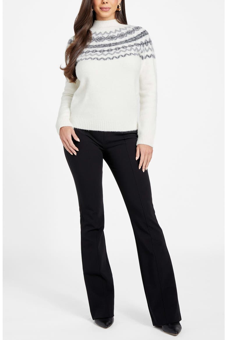 Akilah Fair Isle Mock Neck Sweater, Alternate, color, WHITE MULTI