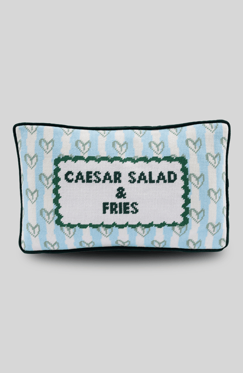 Girl Dinner Needlepoint Pillow