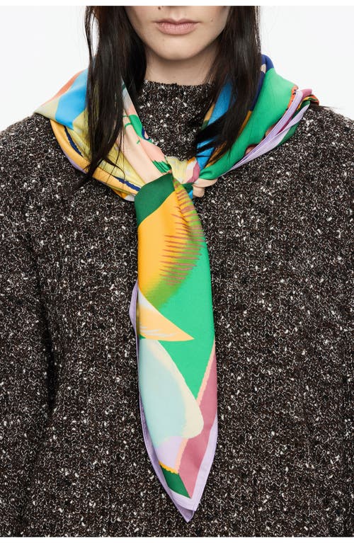 Bimba Y Lola Fauvism Style Portrait Scarf In Green