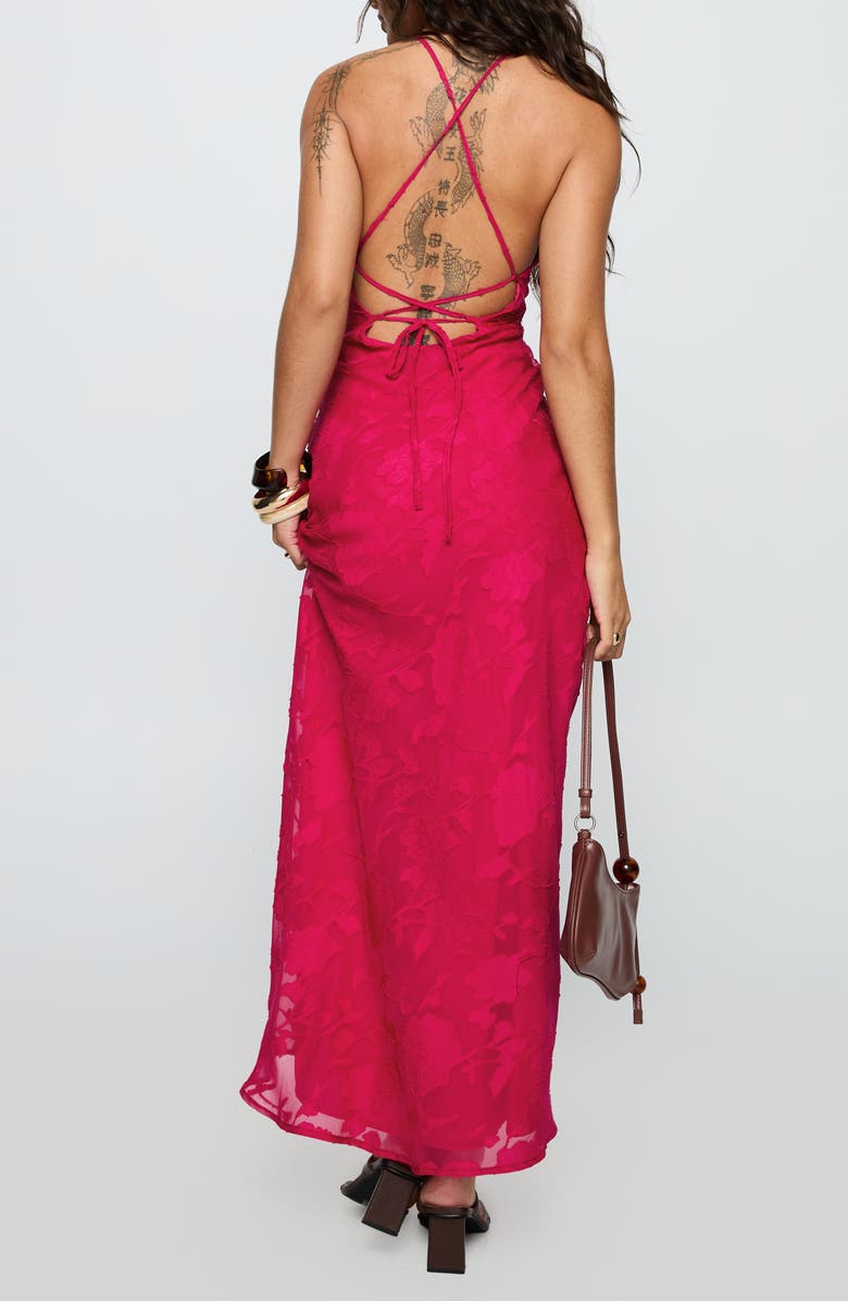 Princess Polly Magnetic Halter Gown, Alternate, color, Hot Pink