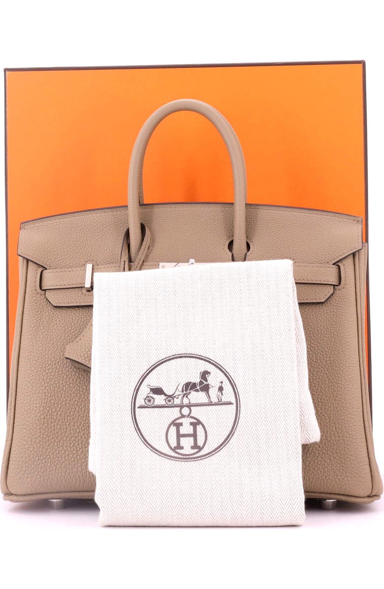 Pre-Owned Hermes Birkin Handbag Brown Togo with Palladium Hardware 25, Alternate, color,