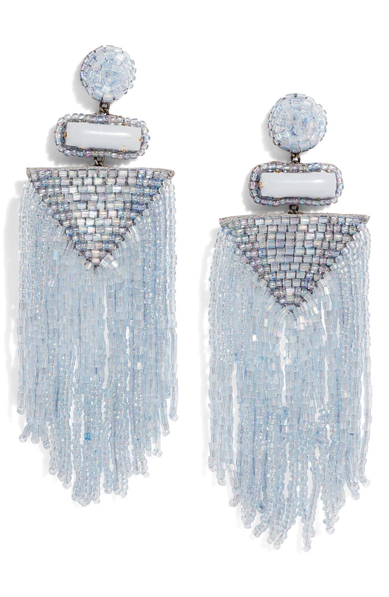 Deepa Gurnani Jody Beaded Tassel Earrings, Main, color, Powder Blue