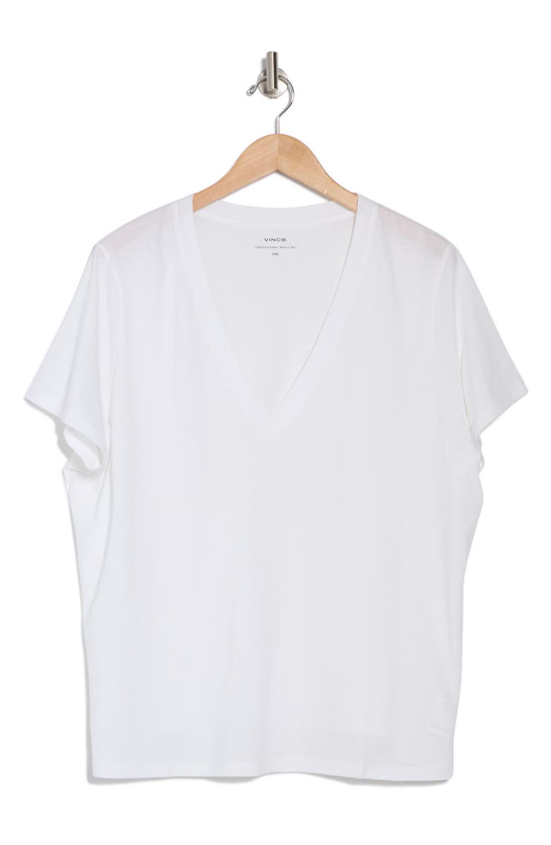 Vince Essential V-Neck T-Shirt, Alternate, color, Optic White