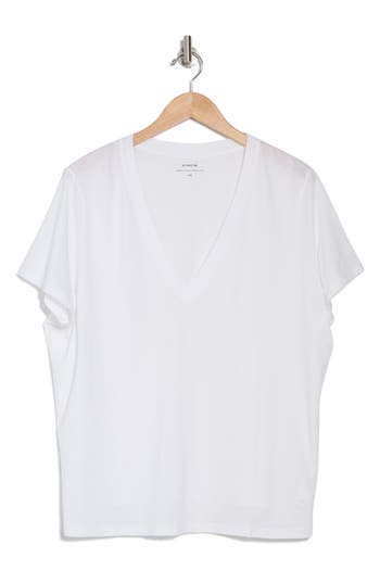 Vince Essential V-neck T-shirt In Optic White