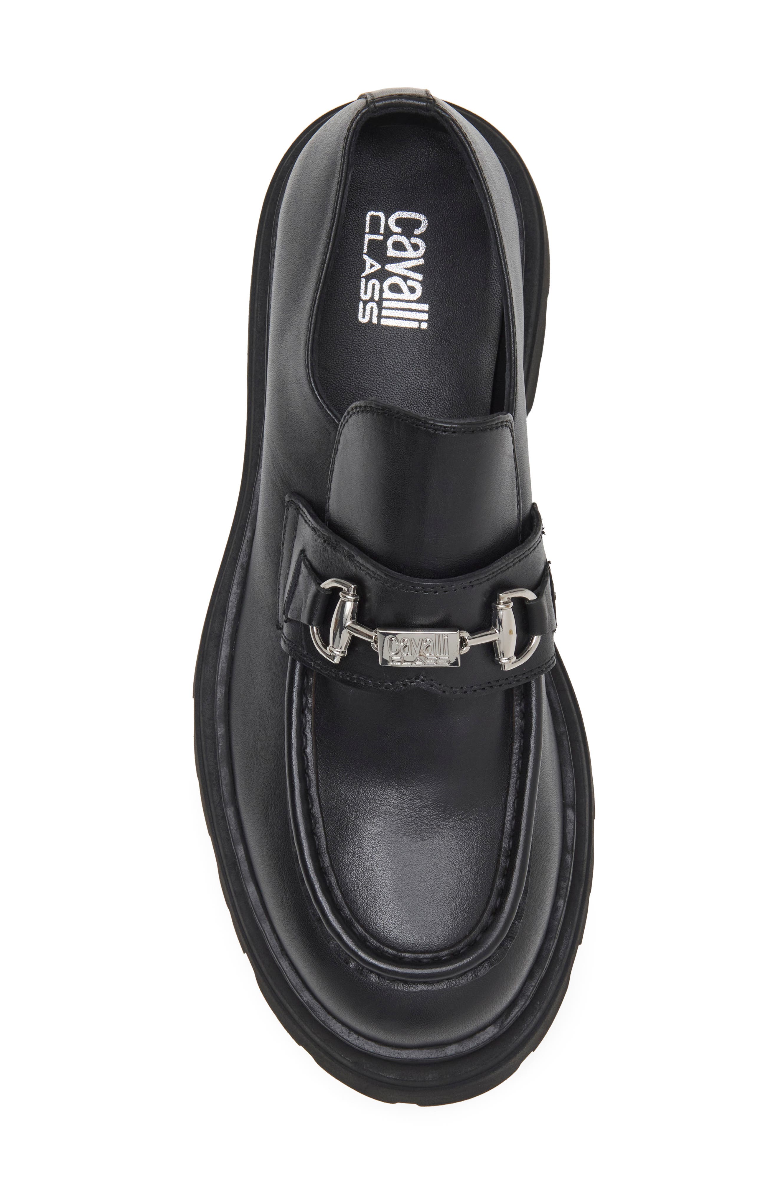 Leather Lug Sole Loafer, Alternate, color, BLACK