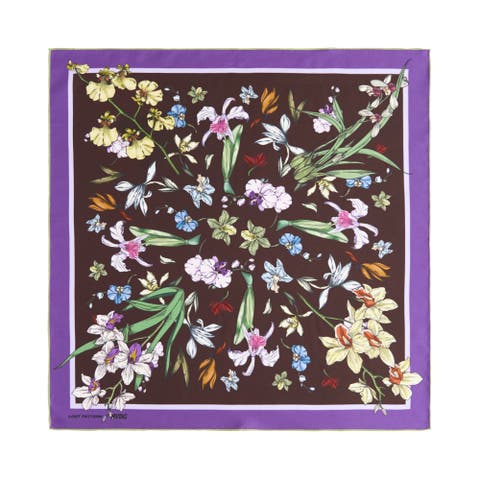 X NYBG "Orchid Symphony" Silk Bandana Scarf