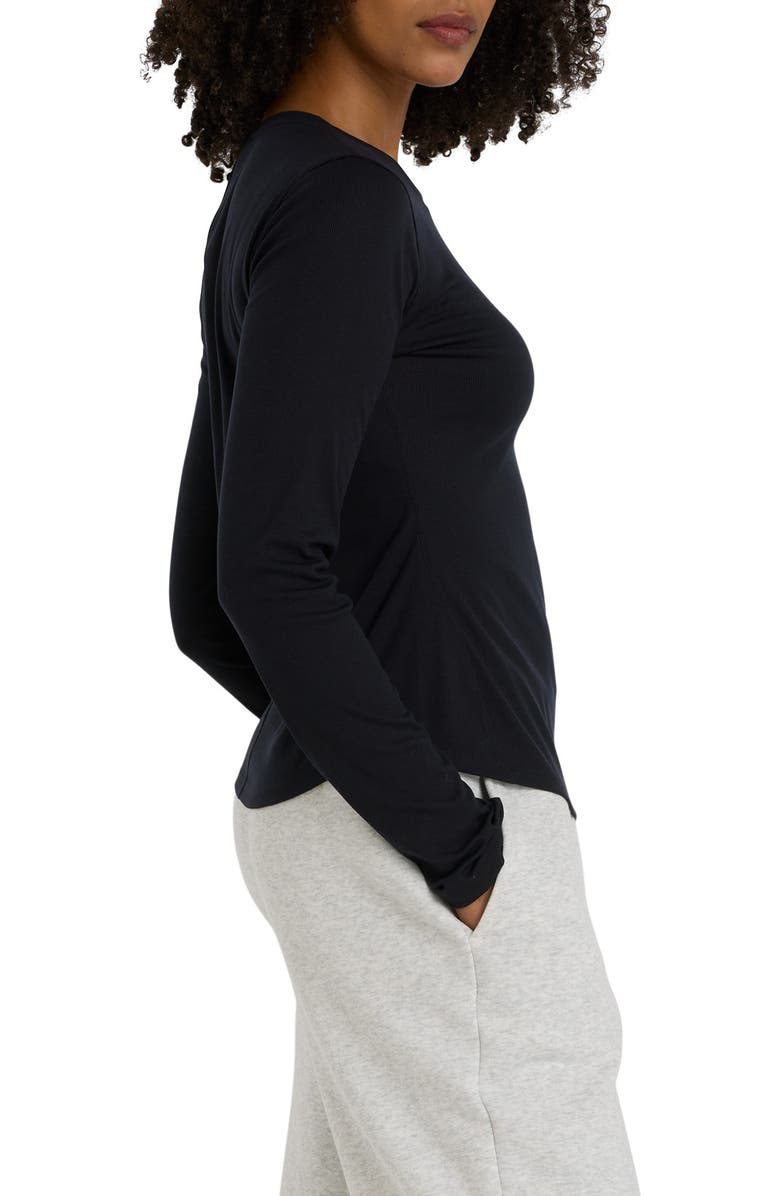 New Balance Microrib Long Sleeve T-Shirt, Alternate, color, Black