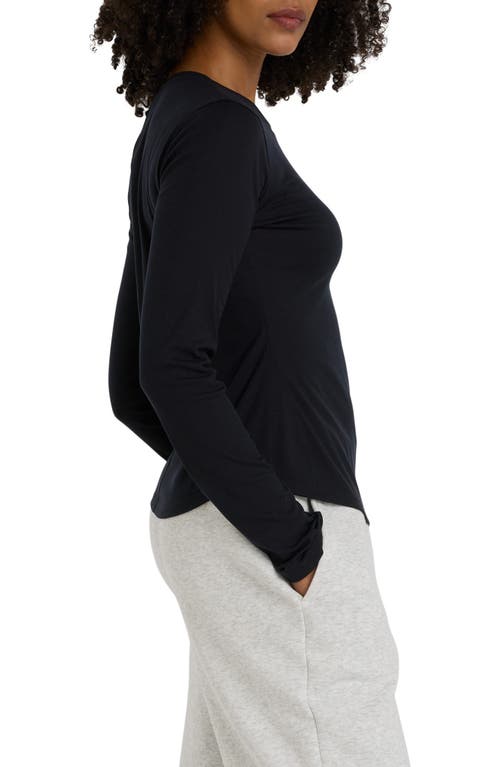 New Balance Microrib Long Sleeve T-shirt In Black