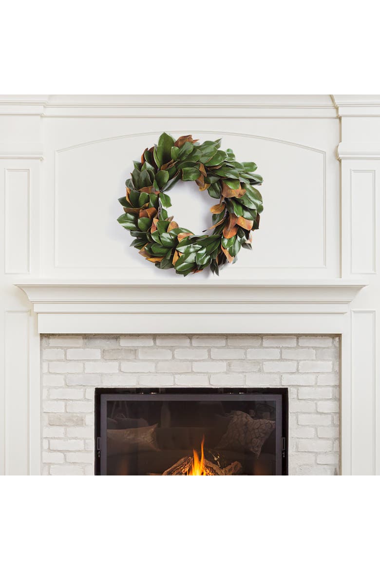Grand Magnolia Leaf Wreath 24", Alternate, color, Green