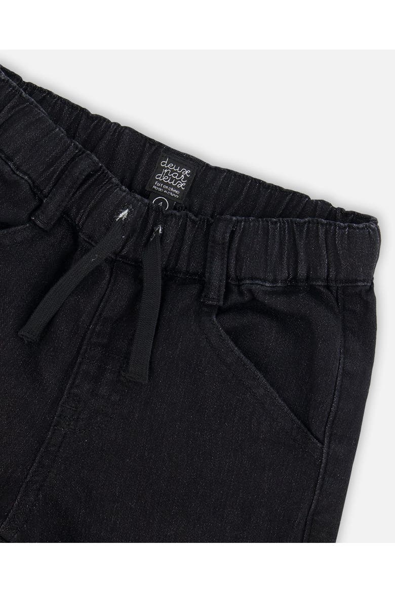 Little Boy's French Terry Jogger Pants Black Denim, Alternate, color, Black Denim Textured