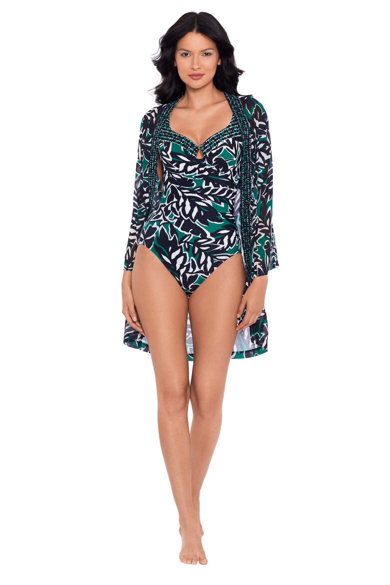 Palma Verde Cover-Up Robe, Alternate, color, BLM
