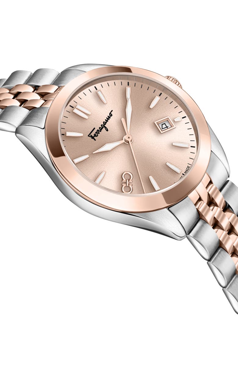 FERRAGAMO Classic Bracelet Watch, 42mm, Alternate, color, Two Tone