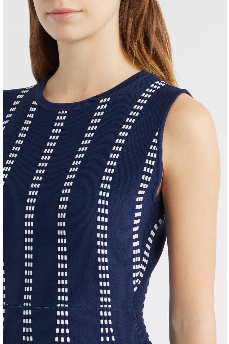 Contrast Piping Sleeveless Midi Sweater Dress, Alternate, color, NAVY/ WHITE