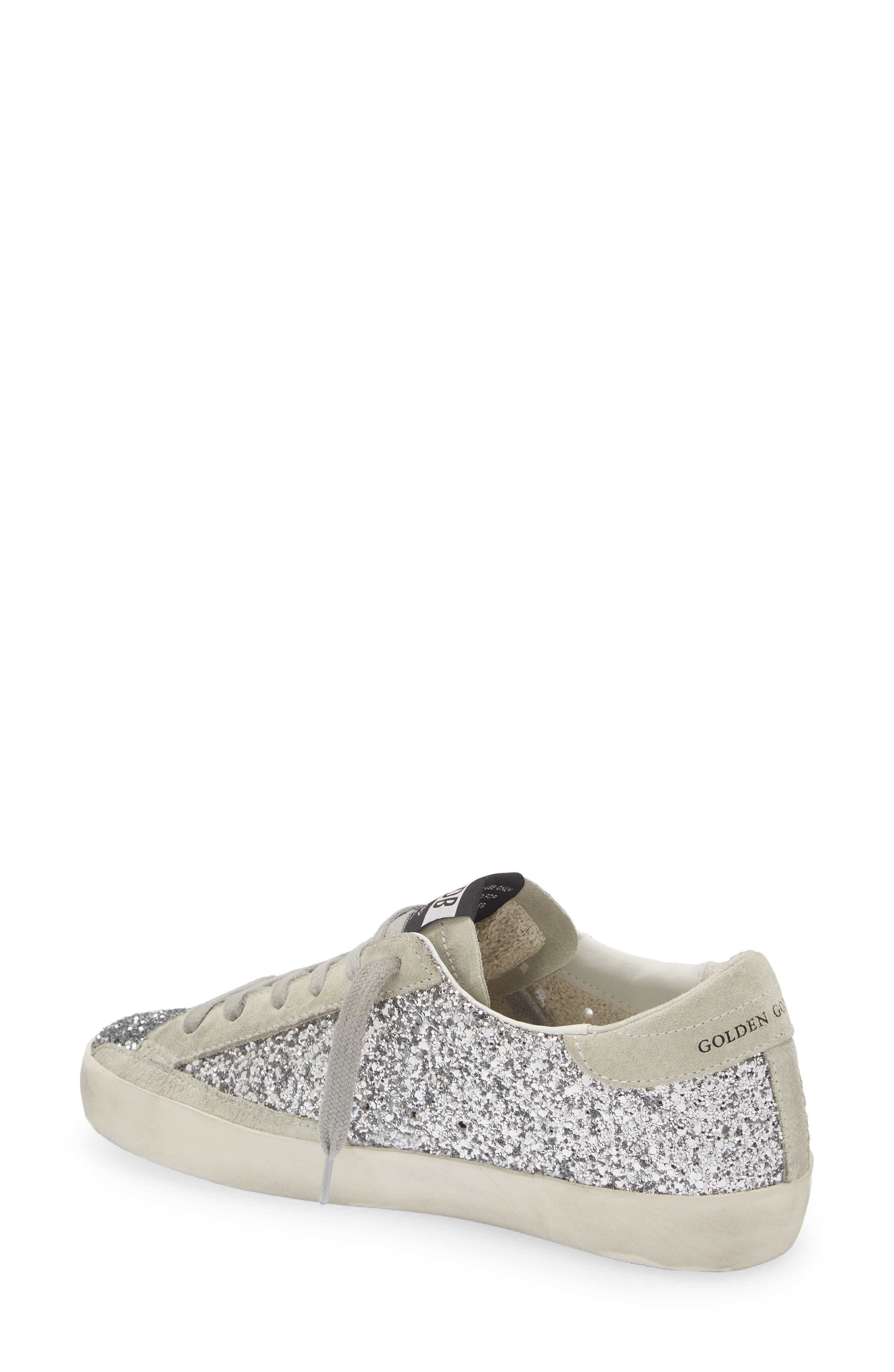 Golden Goose Super-Star Perm Sneaker, Alternate, color, Silver Glitter