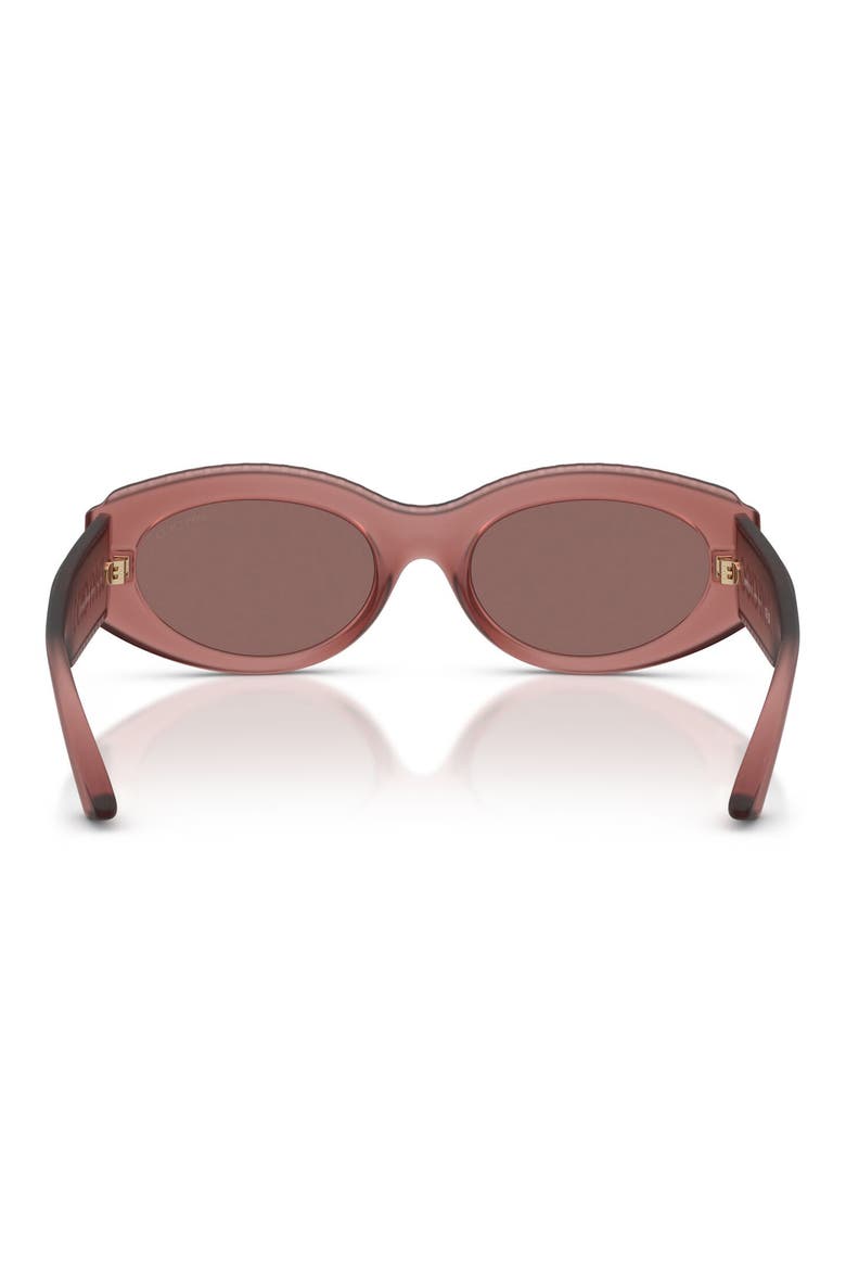 54mm Oval Sunglasses, Alternate, color, TRANSPARENT PINK / BROWN