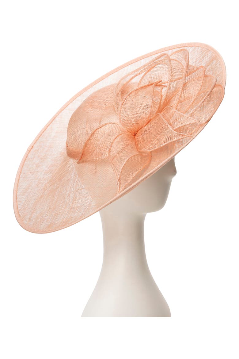 Sinamay Flower Fascinator, Alternate, color, PALE PINK