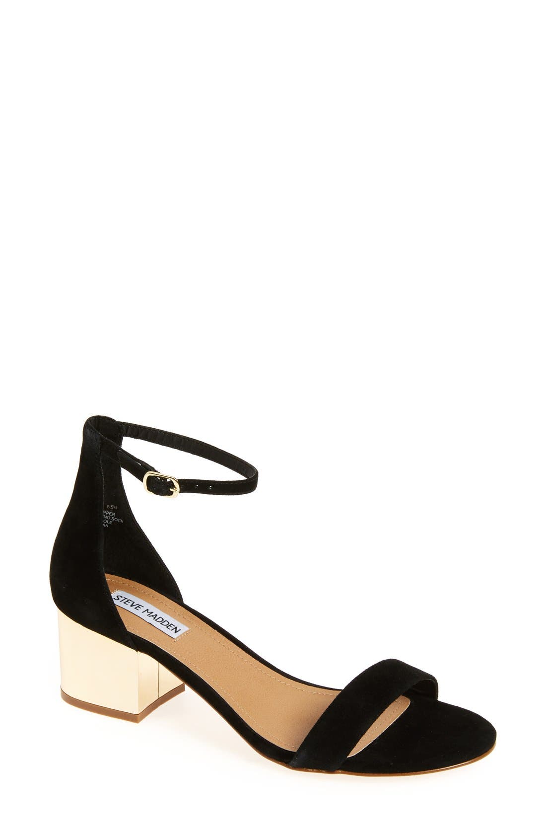 Steve Madden 'Irenee-G' Mirror Block Heel Sandal, Main, color, 