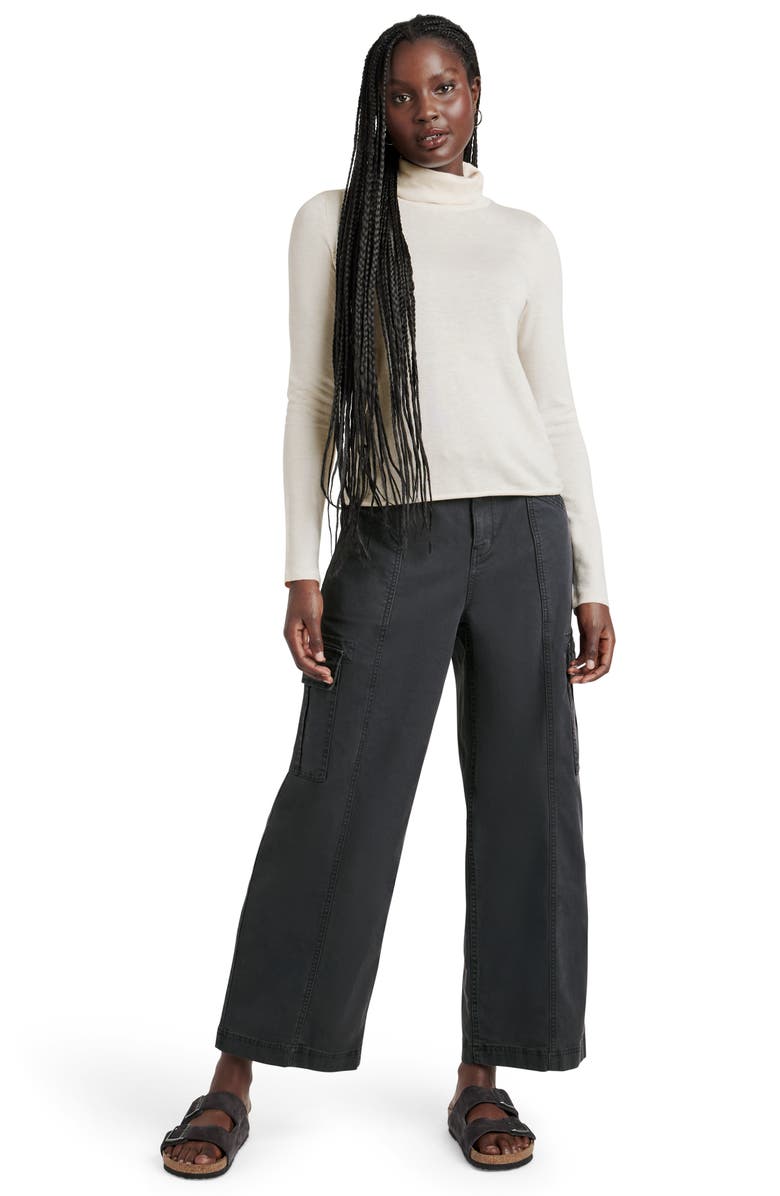 Splendid Greyson Cotton Blend Turtleneck Sweater, Alternate, color, Paper