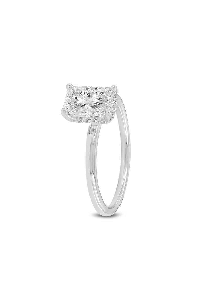 Ahlam 14K White Gold Radiant Cut Lab Grown Diamond Hidden Halo Engagement Ring - 1.55 Ct, Alternate, color, 14K White Gold