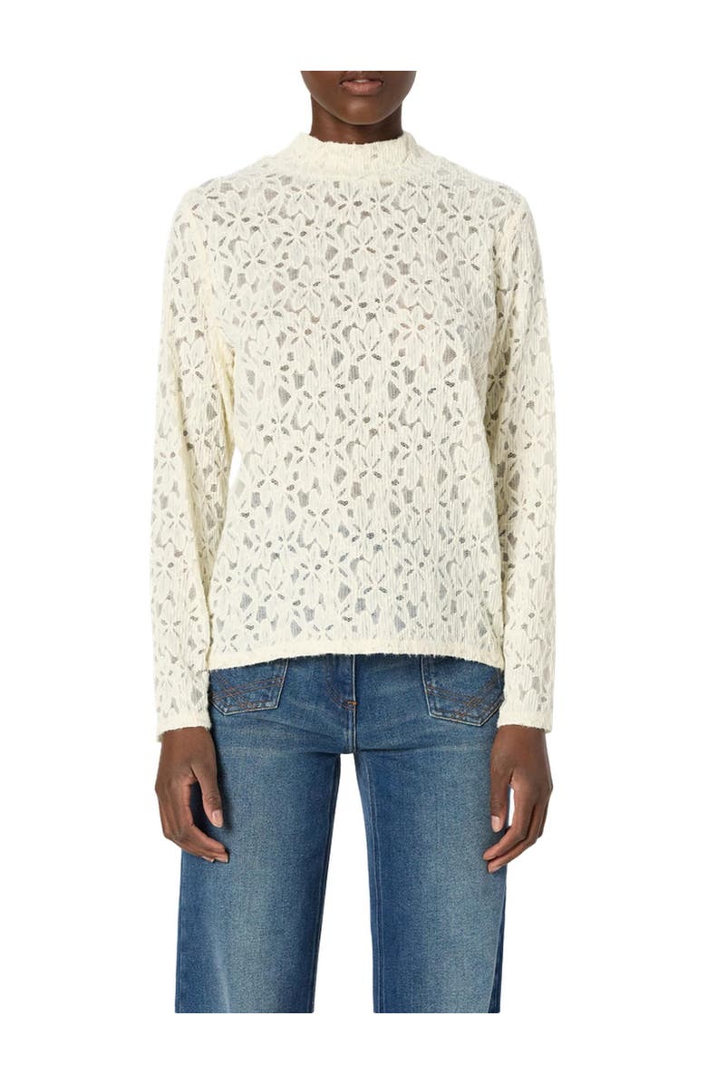 GERARD DAREL Harmonie Lace Knitted Top, Alternate, color, Ecru