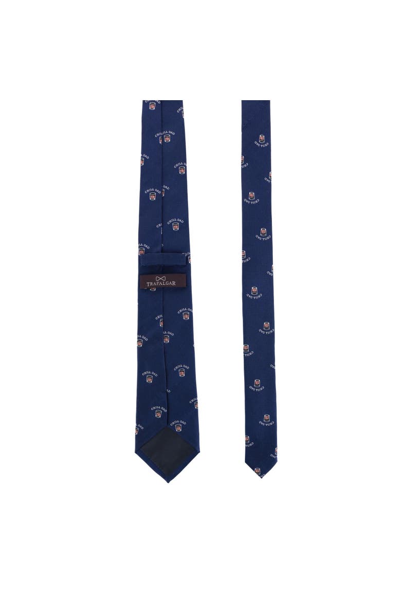 Chill Dad Novelty Silk Necktie, Alternate, color, Navy
