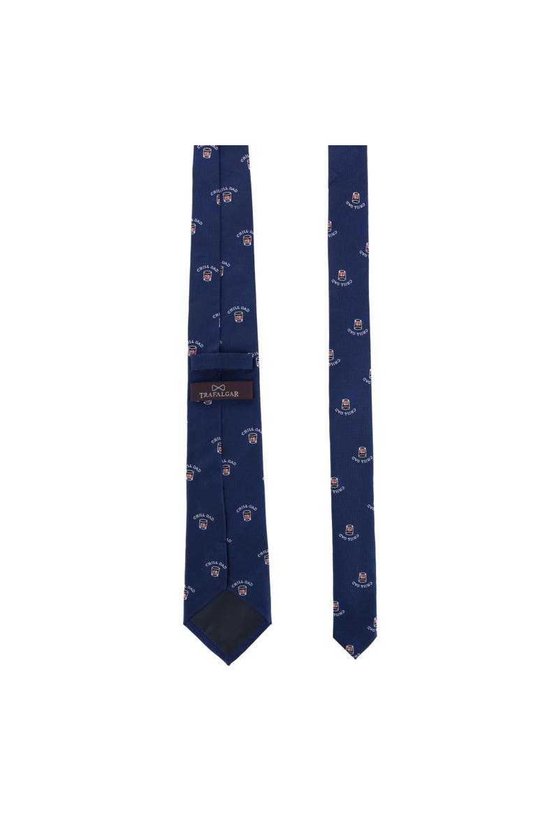 Trafalgar Chill Dad Novelty Silk Necktie, Alternate, color, Navy
