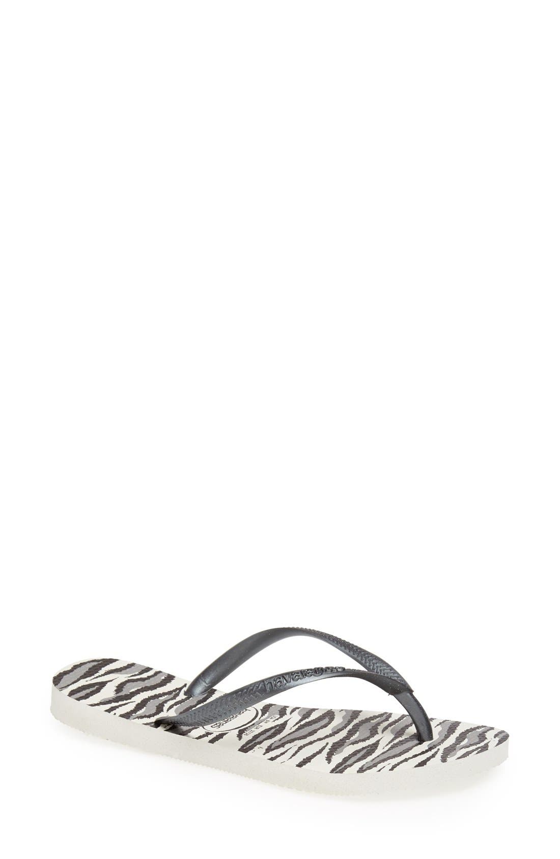 Havaianas Slim Animal Print Flip Flop, Main, color, 