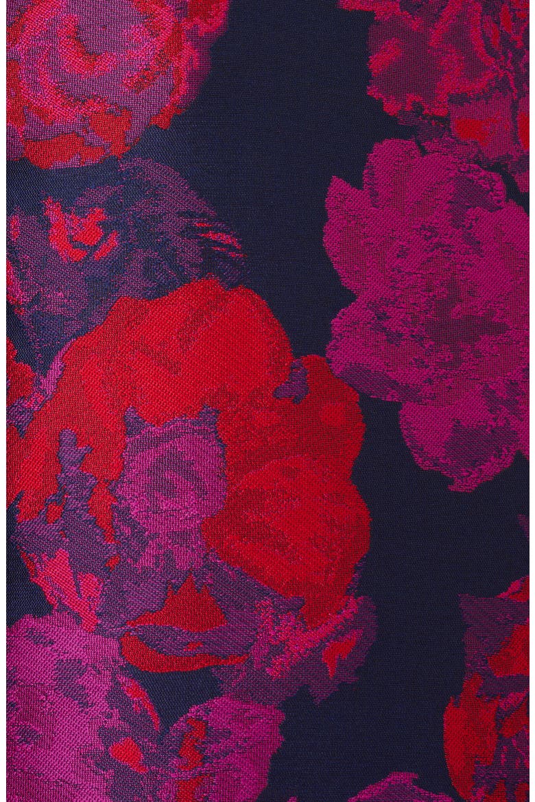 Floral Jacquard High-Low Dress, Alternate, color, NAVY MULTI