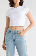 BOSS Dome B Logo Graphic Cropped T-Shirt
